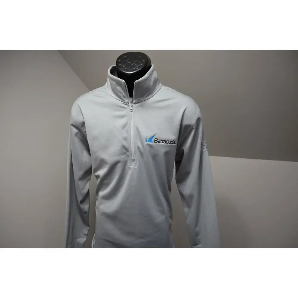 North Face Fleece 1/4 Zip Athetic Jacket‎ Long Sleeve Gray Mens Size Large